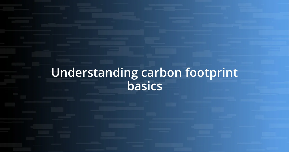 Understanding carbon footprint basics